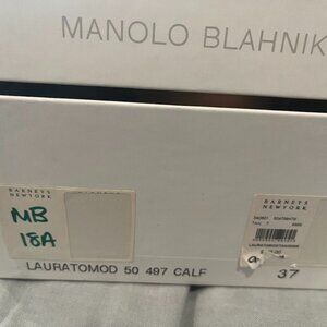 Manolo Blahnik Block Heel Nude Sandals